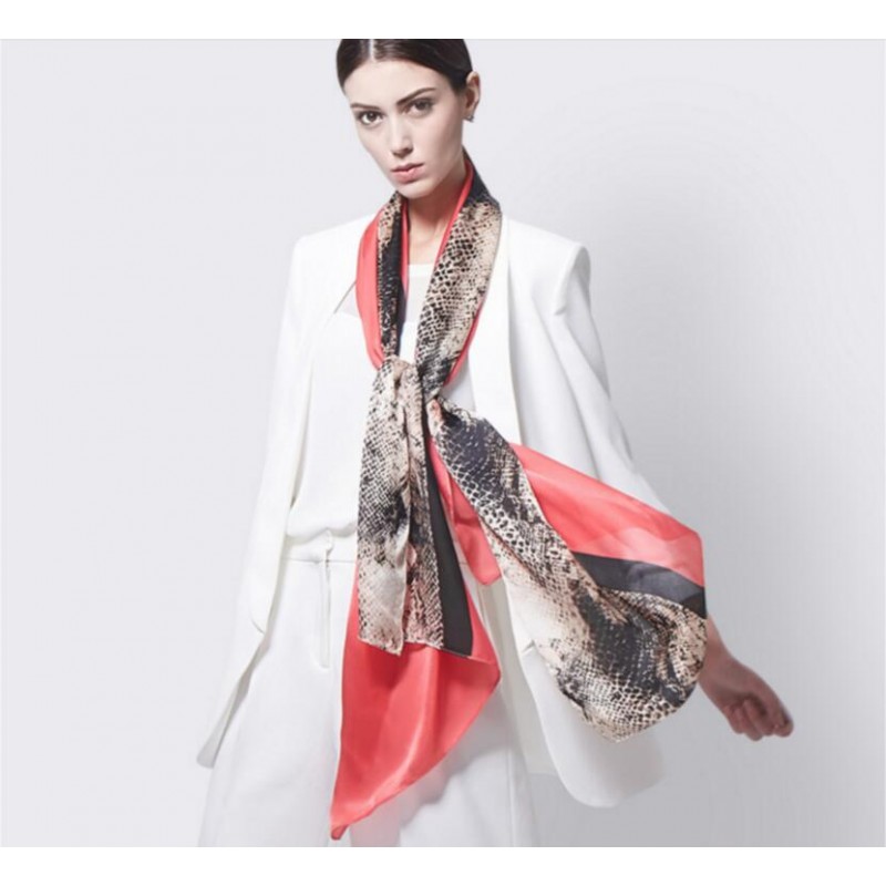 Pure Silk Scarf Waterlemon Red Print Women Summer Scarf